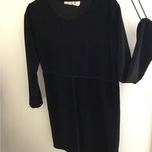 J Jill classic black boxy dress. Feels like velvet! Size SP. Cotton poly blend